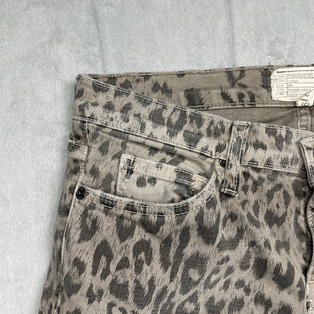 Current/Elliott The Stiletto Jeans Women 26 Grey Leopard Skinny Ankle - Picture 3 of 13